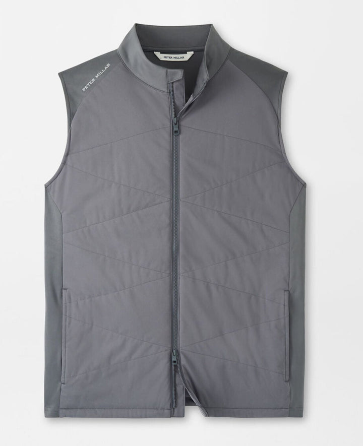 Peter Millar Mens Classic Fit Fuse Hybrid Vest - Iron