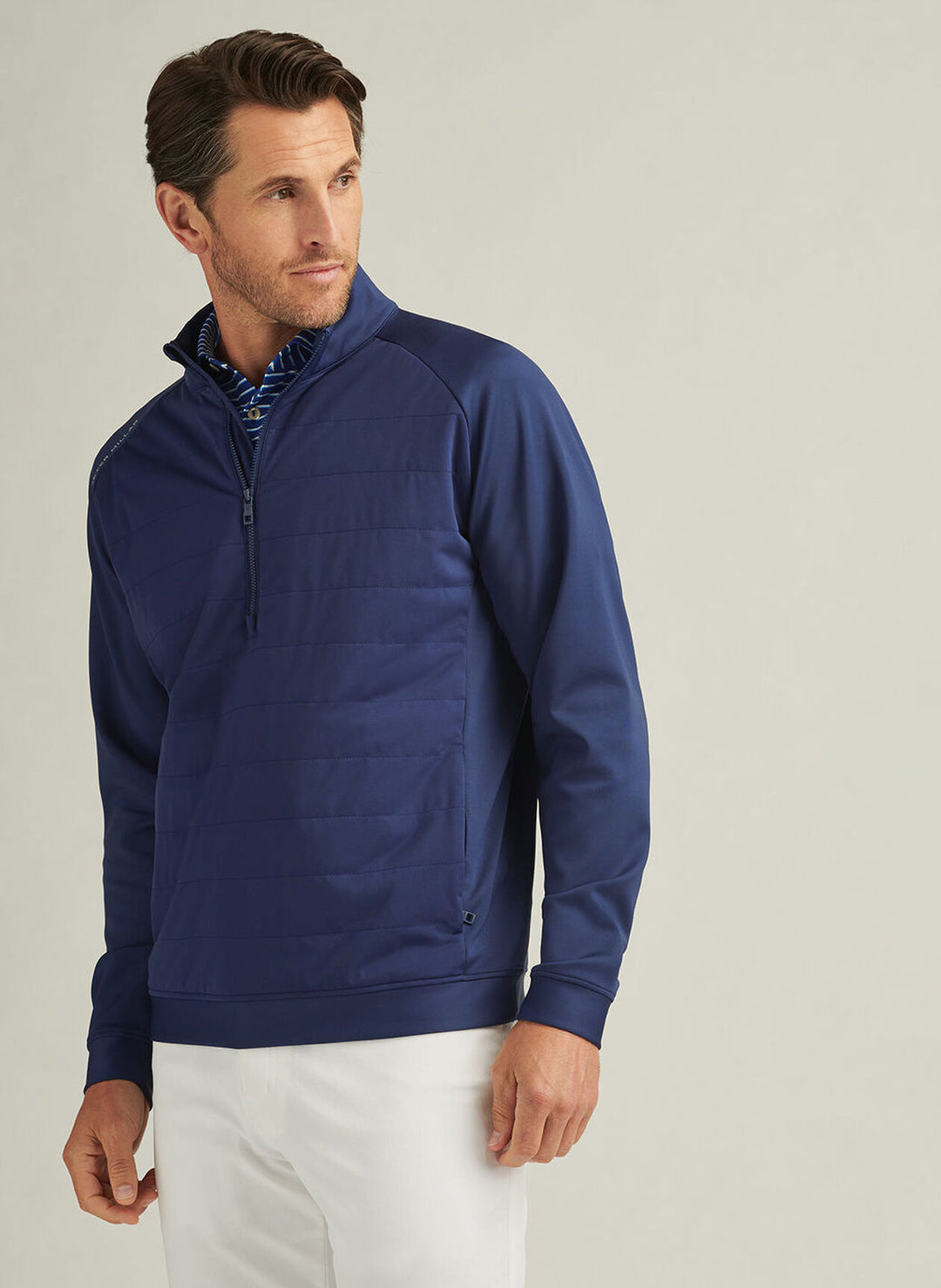 Peter Millar Mens Classic Fit Weld Hybrid Half-Zip - Navy