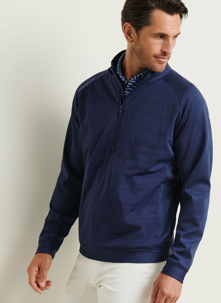 Peter Millar Mens Classic Fit Weld Hybrid Half-Zip - Navy