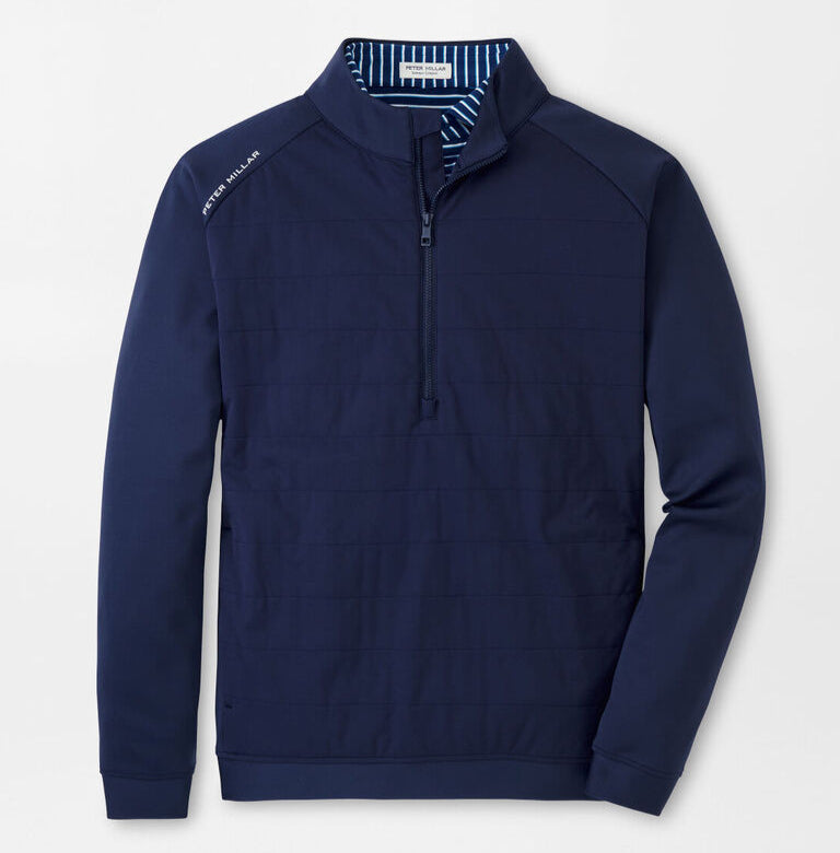 Peter Millar Mens Classic Fit Weld Hybrid Half-Zip - Navy
