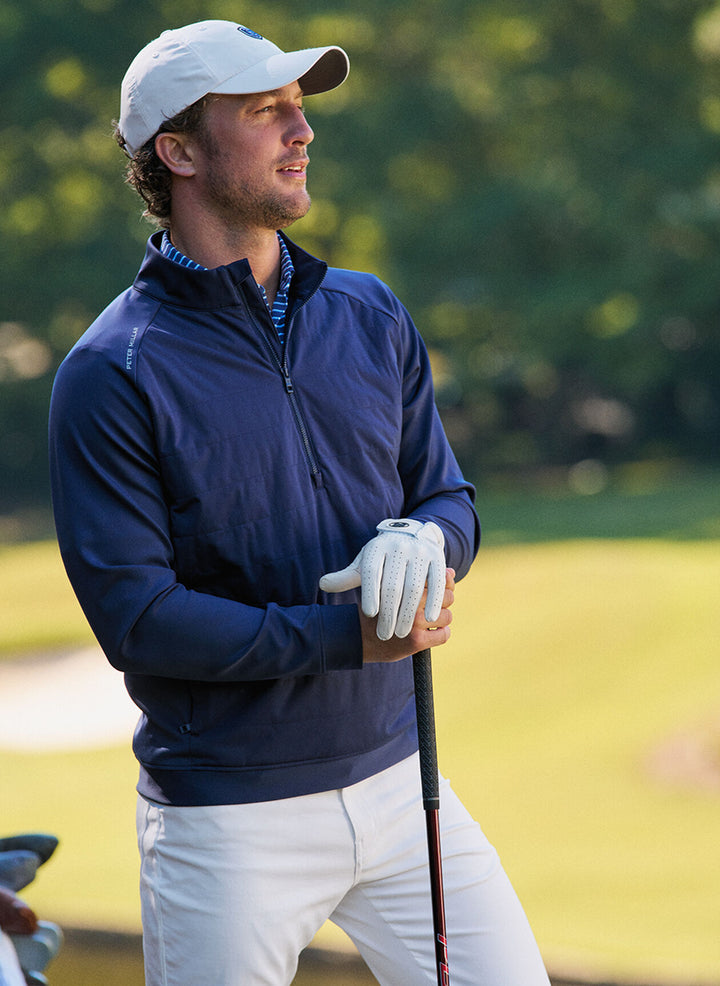Peter Millar Mens Classic Fit Weld Hybrid Half-Zip - Navy
