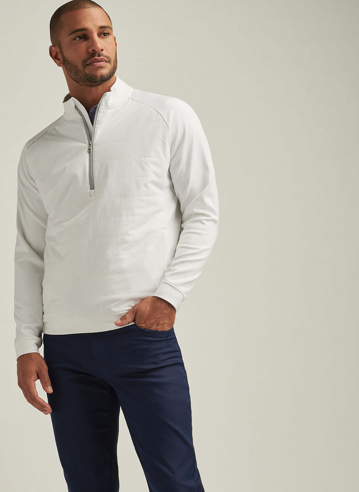 Peter Millar Mens Classic Fit Weld Hybrid Half-Zip - White