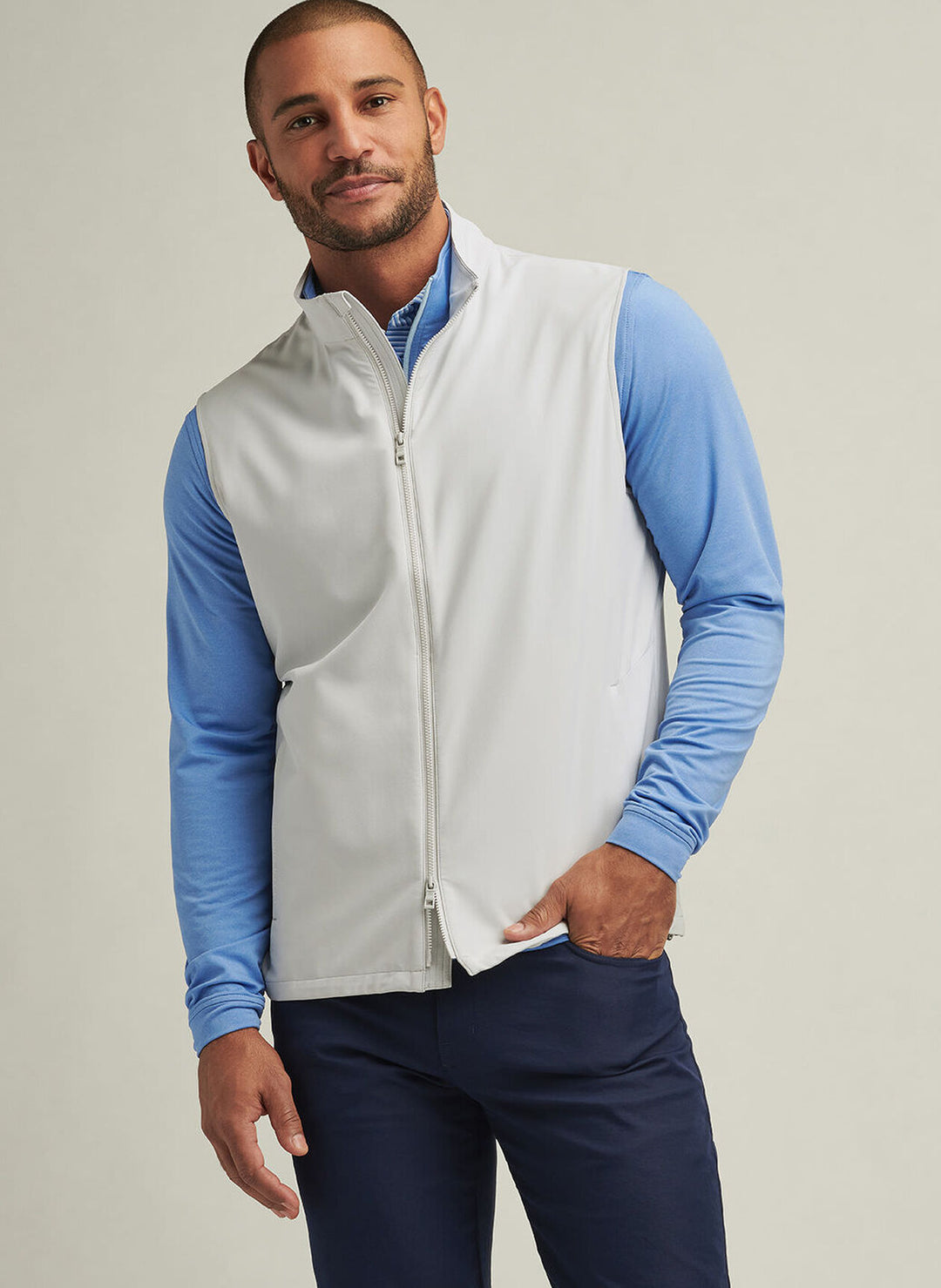 Peter Millar Mens Classic Fit Dunes Vest - British Grey