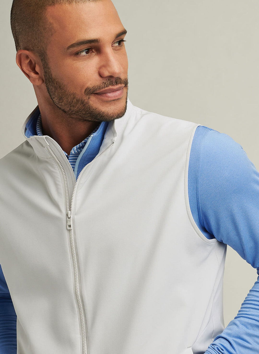 Peter Millar Mens Classic Fit Dunes Vest - British Grey