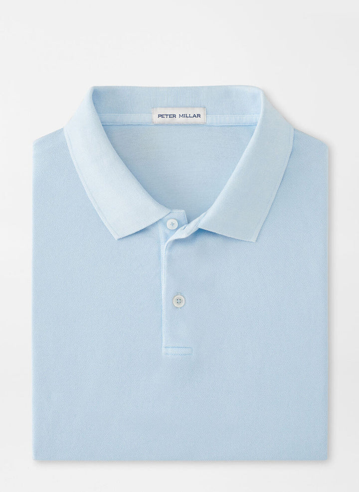 Peter Millar Mens Classic Fit Sunrise Pique Polo - Morning Blue