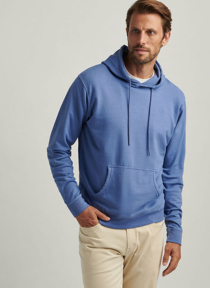 Peter Millar Mens Classic Fit Lava Wash Hoodie - Blue Freesia