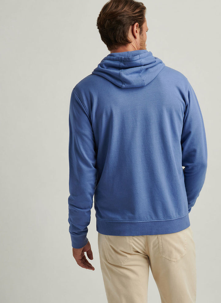 Peter Millar Mens Classic Fit Lava Wash Hoodie - Blue Freesia