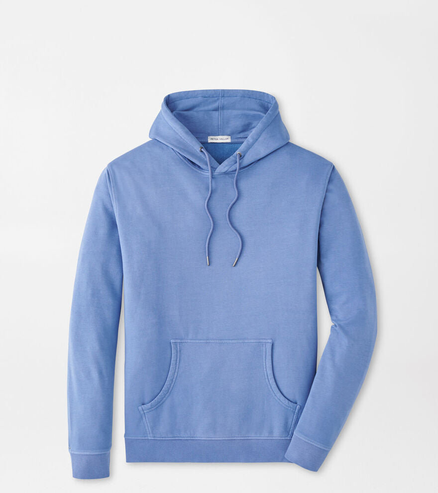 Peter Millar Mens Classic Fit Lava Wash Hoodie - Blue Freesia