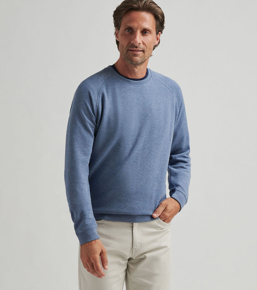 Peter Millar Mens Classic Fit Crown Comfort Knit Crew - Blue Freesia