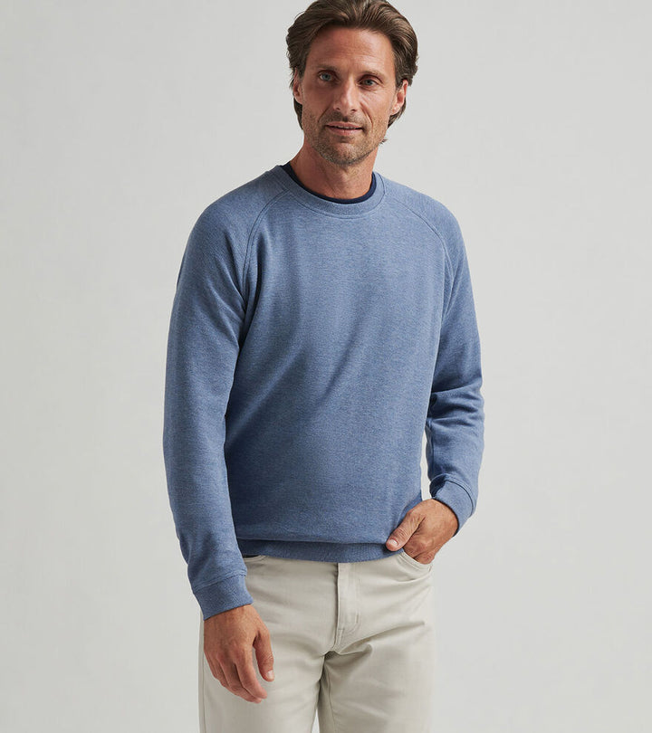 Peter Millar Mens Classic Fit Crown Comfort Knit Crew - Blue Freesia