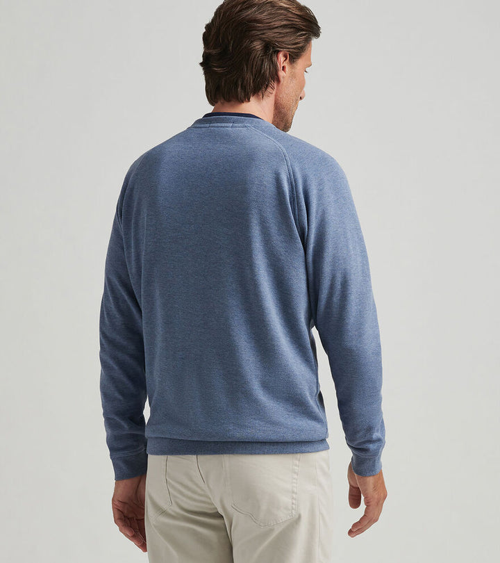 Peter Millar Mens Classic Fit Crown Comfort Knit Crew - Blue Freesia