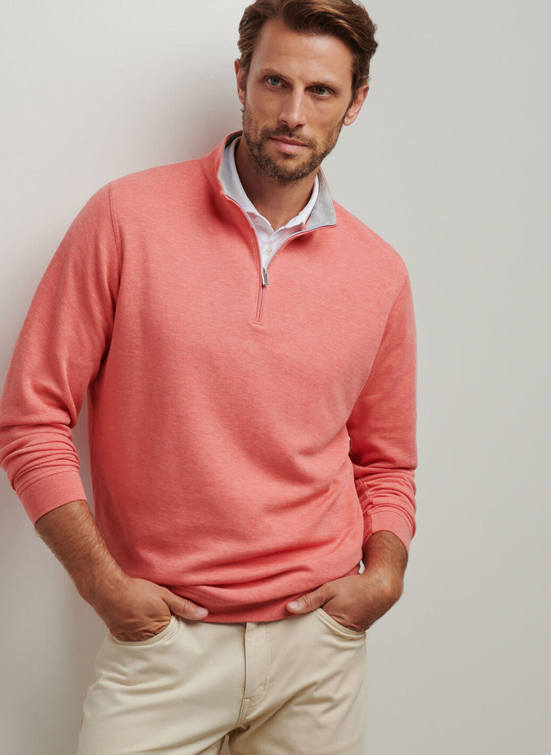 Peter Millar Mens Classic Fit Crown Comfort Pullover - Geranium