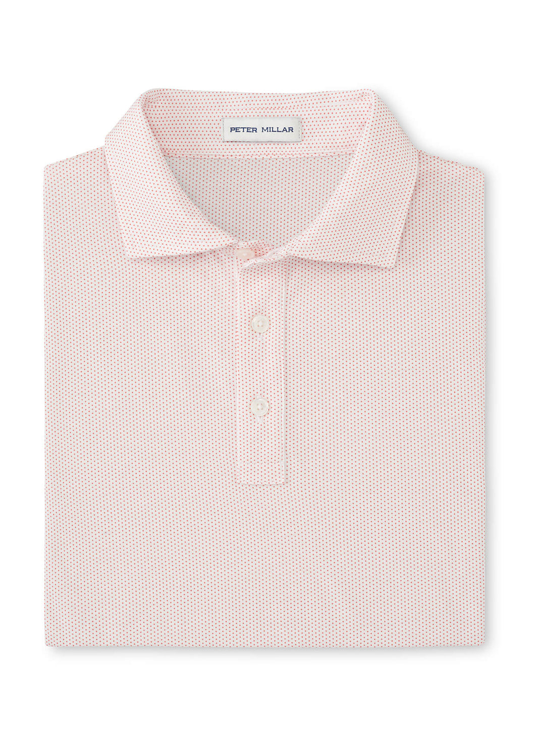 Peter Millar Mens Classic Fit Crown Comfort Cotton Ss Polo Polka Dot Print - Geranium