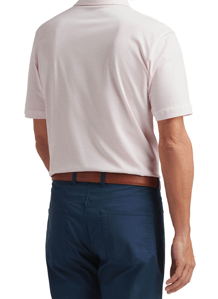 Peter Millar Mens Classic Fit Crown Comfort Cotton Ss Polo Polka Dot Print - Geranium