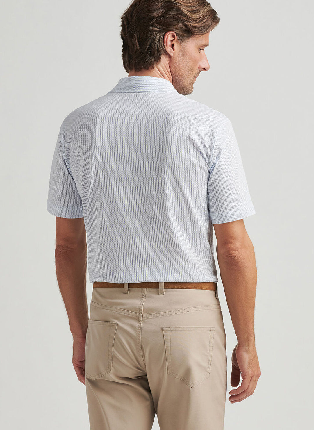Peter Millar Mens Classic Fit Crown Comfort Cotton Ss Polo Polka Dot Print - Blue Poppy