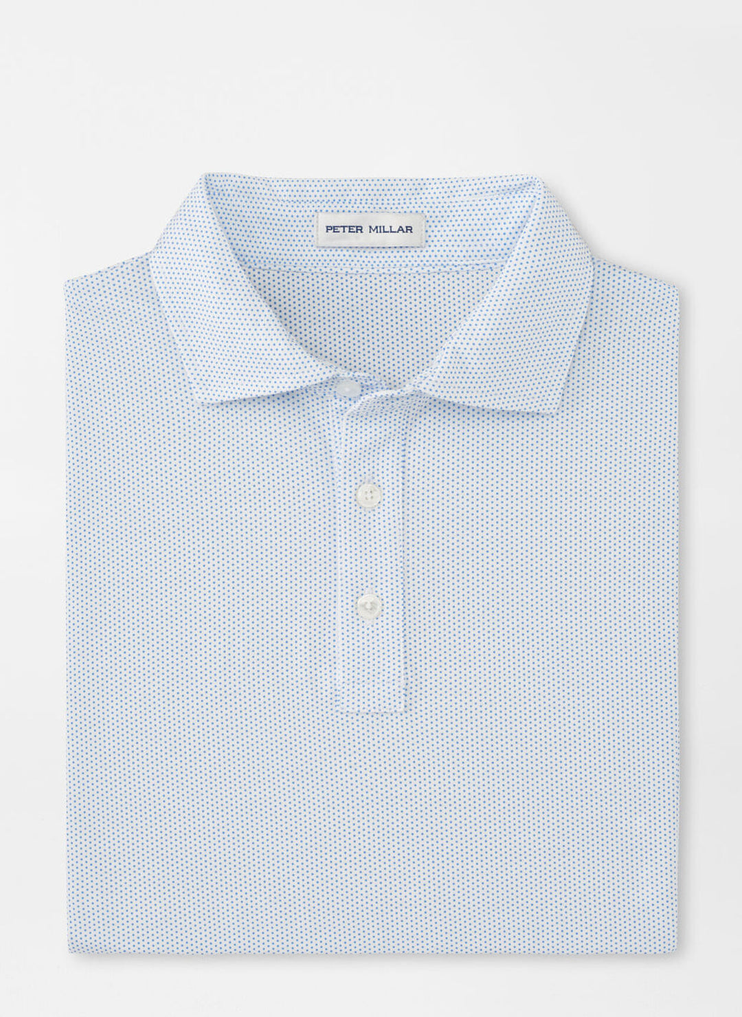 Peter Millar Mens Classic Fit Crown Comfort Cotton Ss Polo Polka Dot Print - Blue Poppy