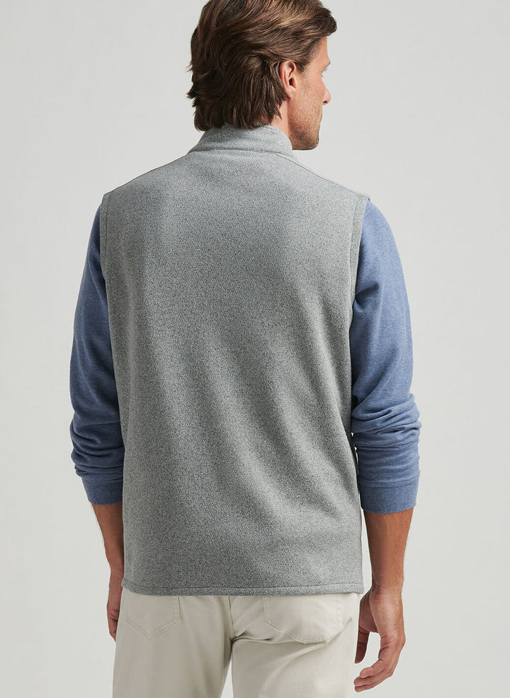 Peter Millar Mens Classic Fit Crown Sweater Fleece Vest - Gale Grey
