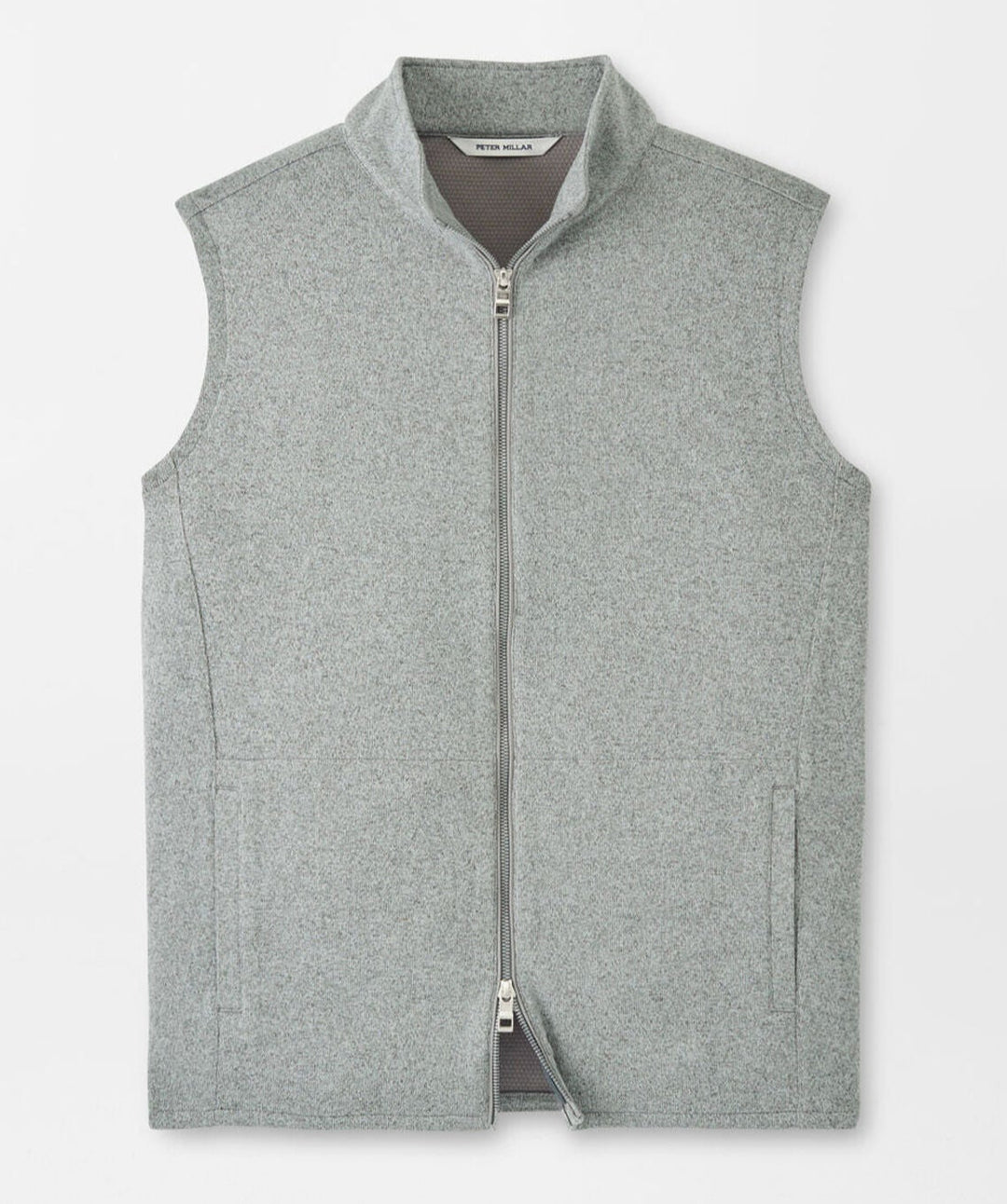 Peter Millar Mens Classic Fit Crown Sweater Fleece Vest - Gale Grey