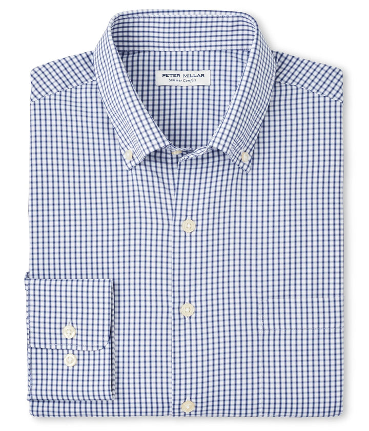 Peter Millar Men's Classic Fit Derwent Performance Twill Sport Shirt - SPORT NAVY