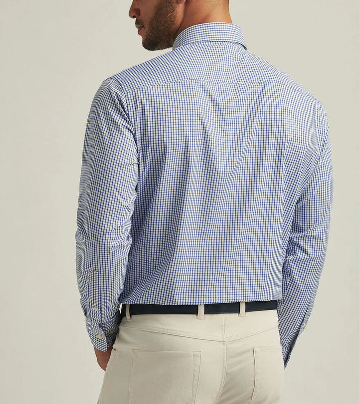 Peter Millar Men's Classic Fit Derwent Performance Twill Sport Shirt - SPORT NAVY