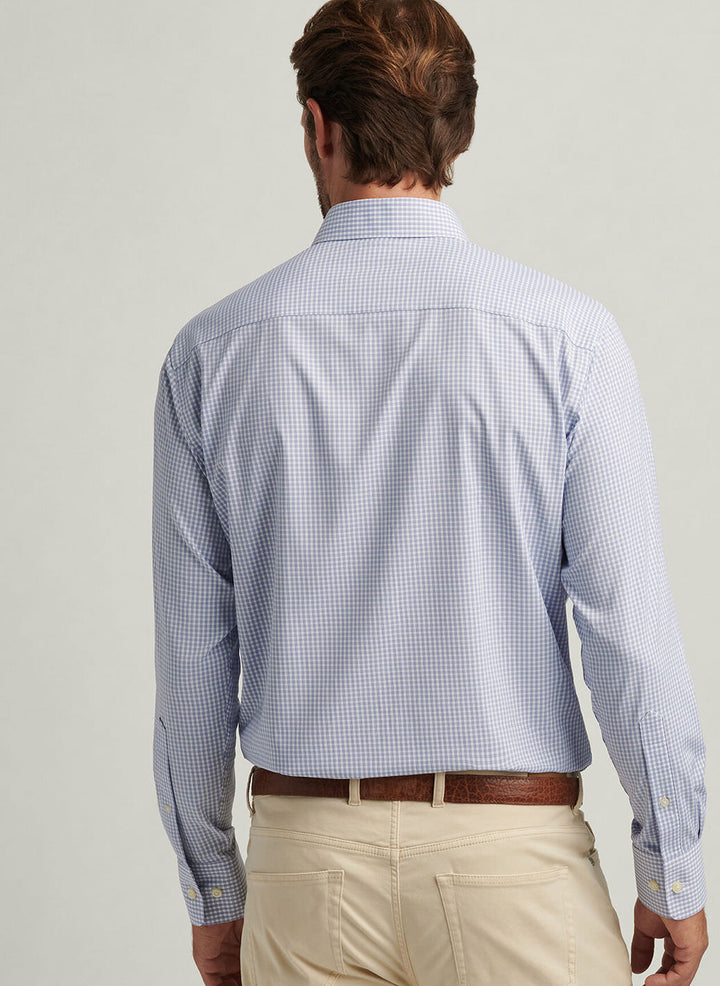 Peter Millar Mens Classic Fit Derwent Performance Twill Sport Shirt - Wildflower