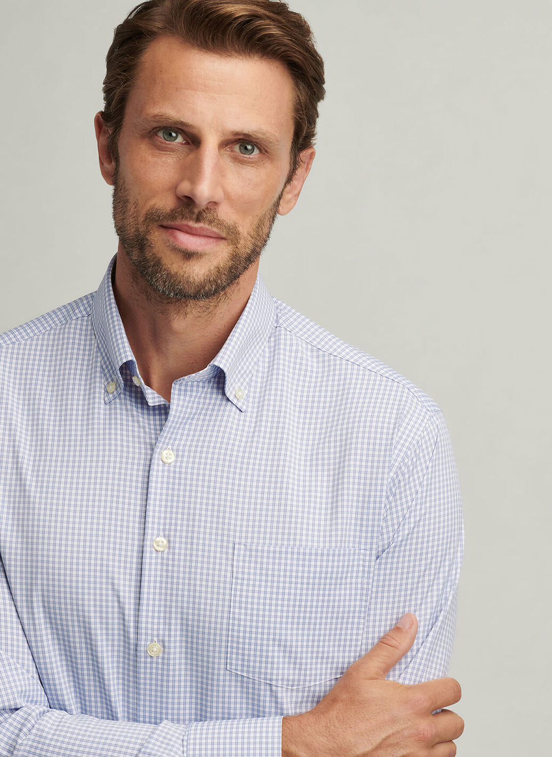 Peter Millar Mens Classic Fit Derwent Performance Twill Sport Shirt - Wildflower