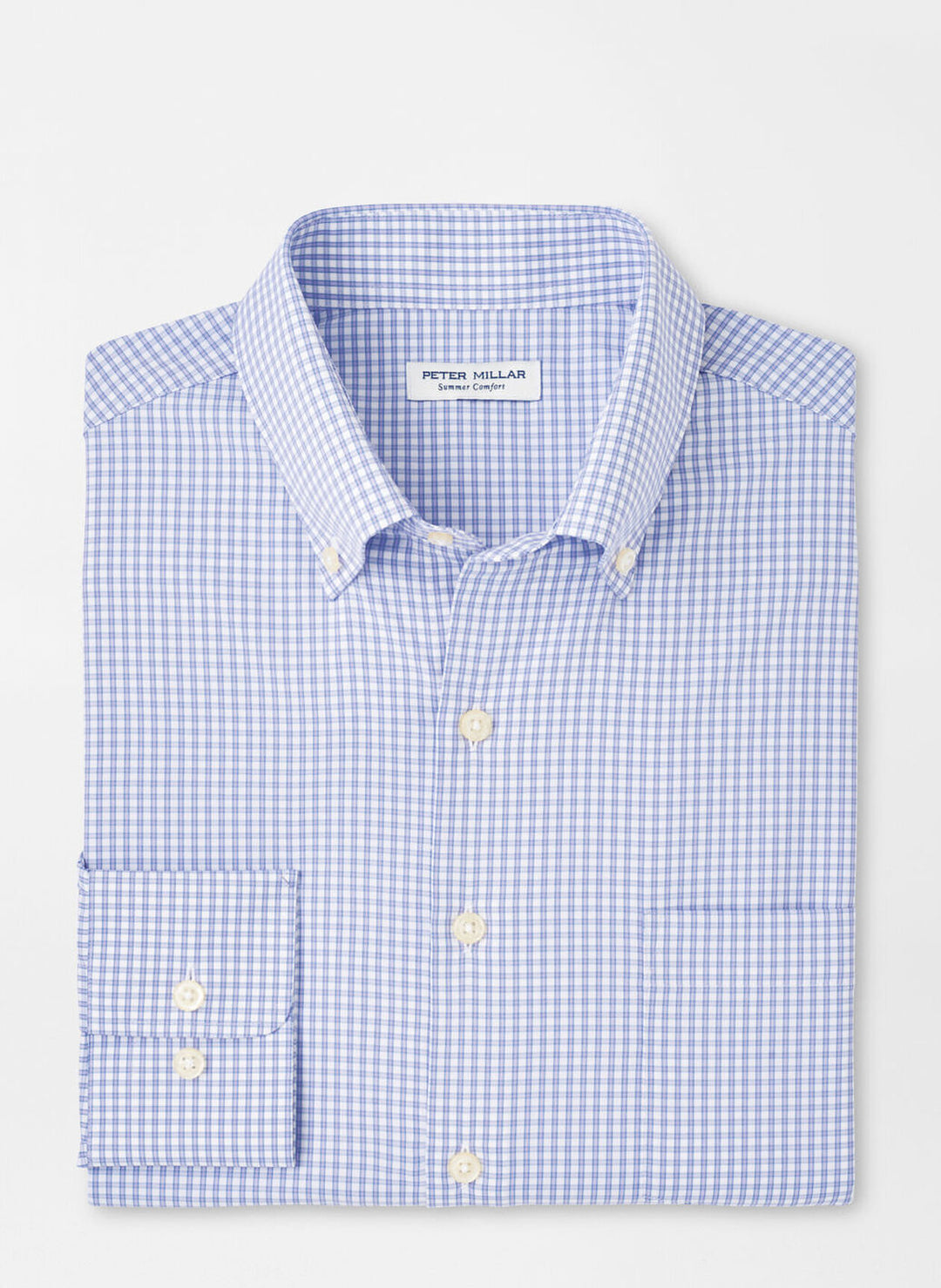 Peter Millar Mens Classic Fit Derwent Performance Twill Sport Shirt - Wildflower
