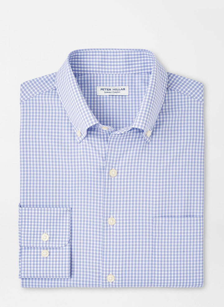 Peter Millar Mens Classic Fit Derwent Performance Twill Sport Shirt - Wildflower