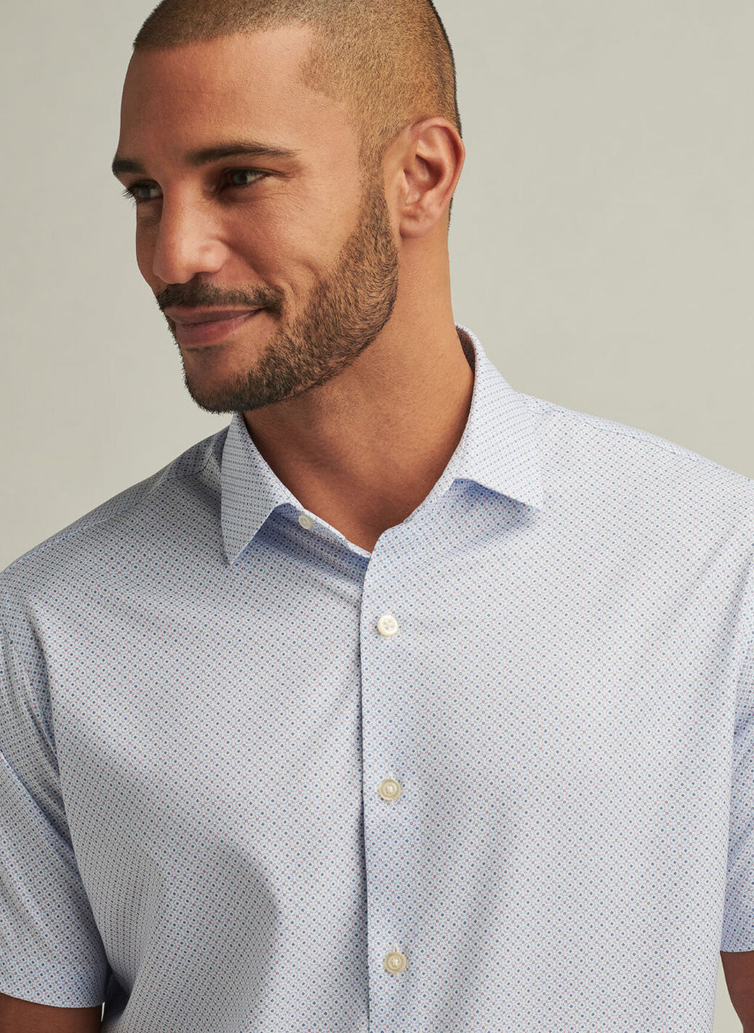 Peter Millar Mens Classic Champers Performance Poplin Sport Shirt - White