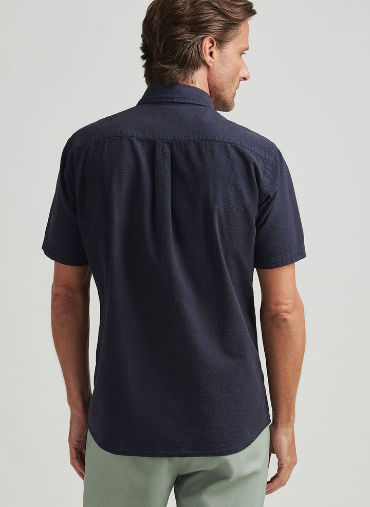 Peter Millar Mens Classic Seaward Cotton Sport Shirt - Navy