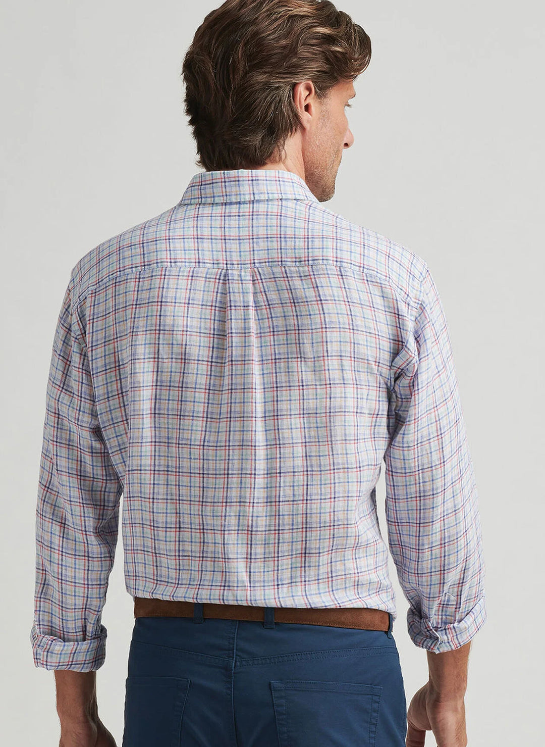 Peter Millar Mens Classic Clambake Linen Sport Shirt - Multi