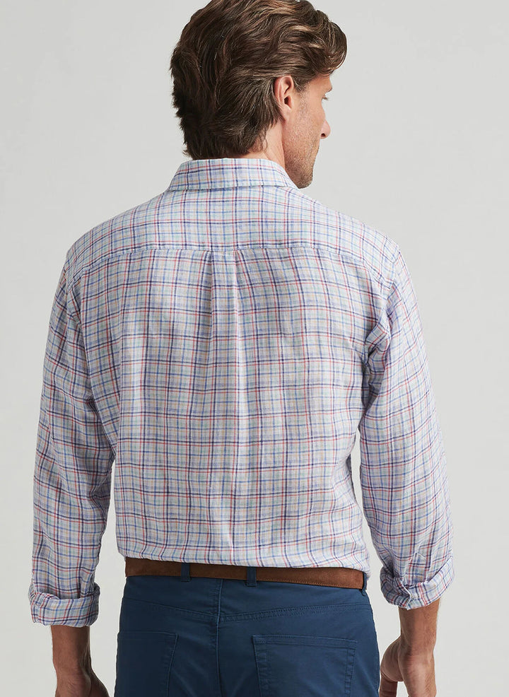 Peter Millar Mens Classic Clambake Linen Sport Shirt - Multi