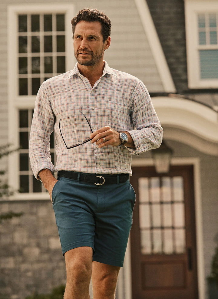 Peter Millar Mens Classic Clambake Linen Sport Shirt - Multi