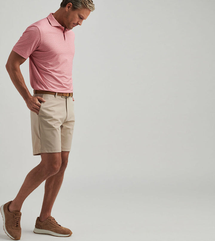Peter Millar Mens Tailored Fit Bingham Performance Short - Khaki