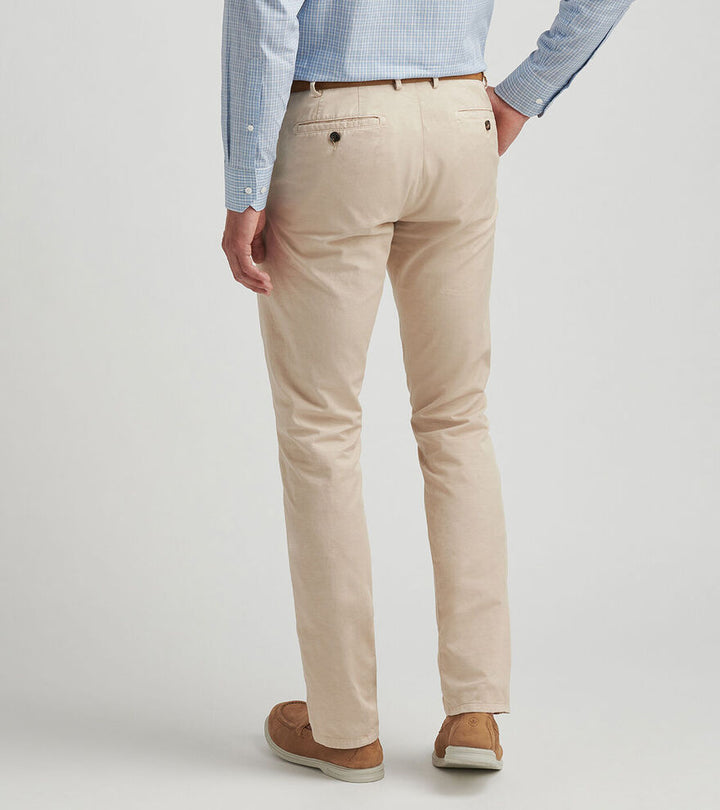 Peter Millar Mens Tailored Fit Somerset Flat-Front Pant - Sand