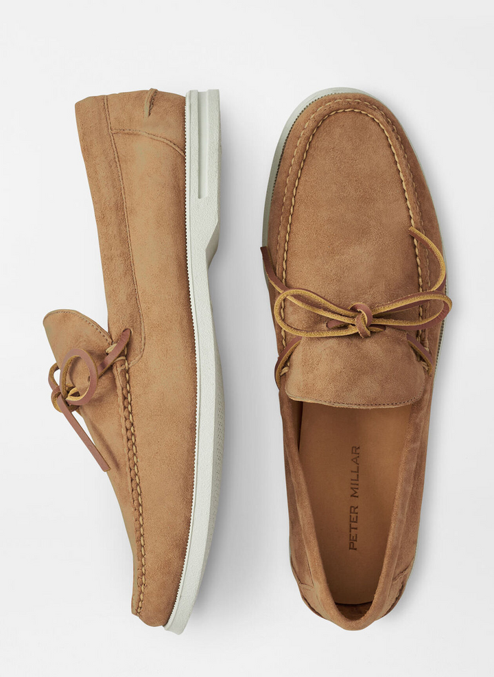 PETER MILLAR Men's Excursionist Boat Shoe - WHISKEY