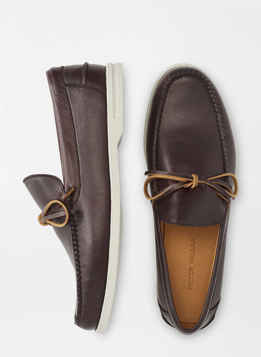 PETER MILLAR Men's Excursionist Leather Boat Shoe - CHOCOLATE