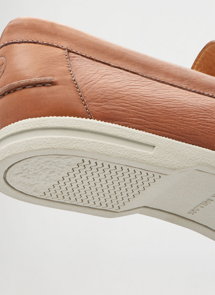 PETER MILLAR Men's Excursionist Leather Boat Shoe - COGNAC