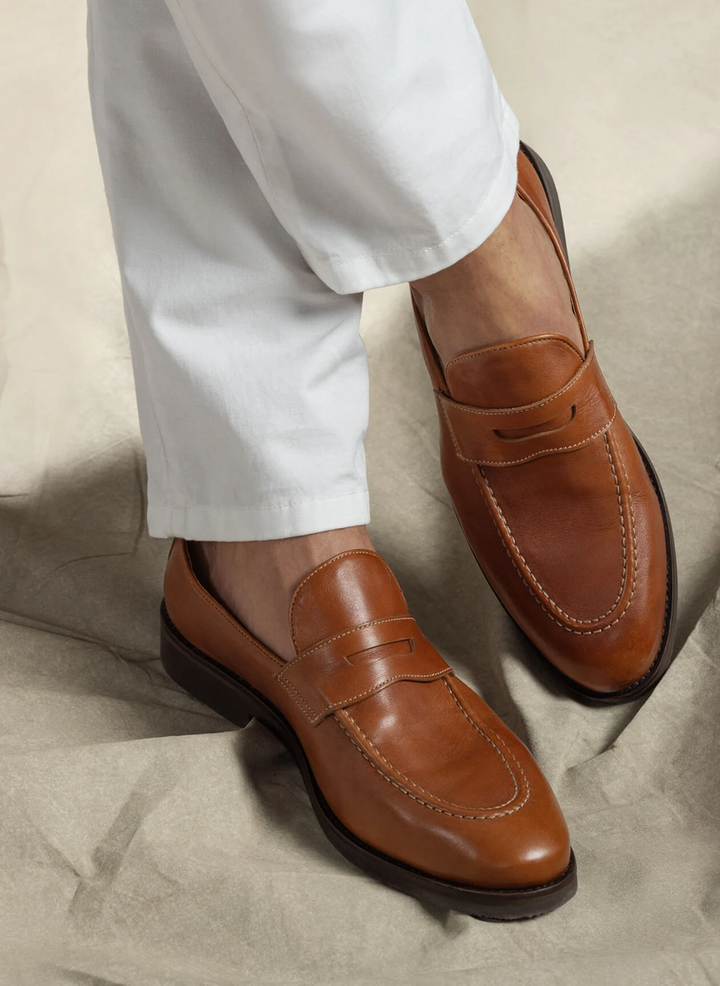 PETER MILLAR Men's Madison Penny Loafer - COGNAC