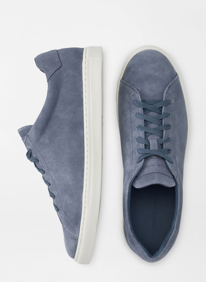 PETER MILLAR Men's Vantage Lite Suede Sneaker - BLUE PEARL