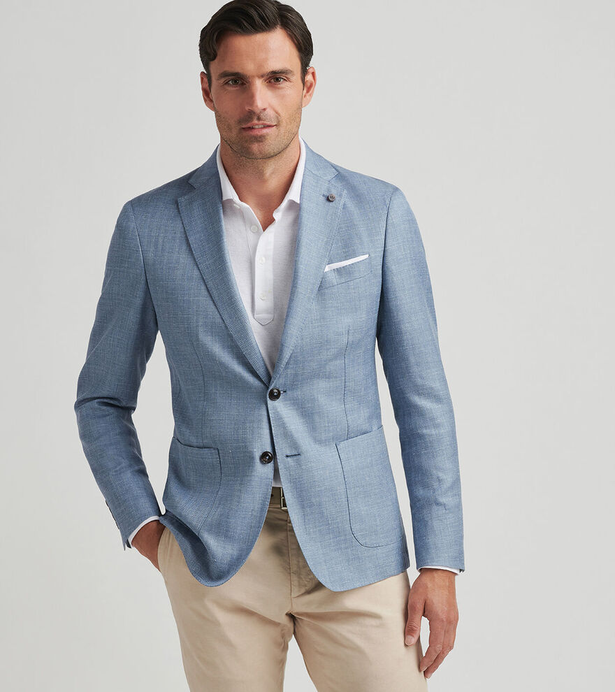 Peter Millar Men's Crown Crafted Men's Gavin Herringbone Soft Jacket - ANGELITE