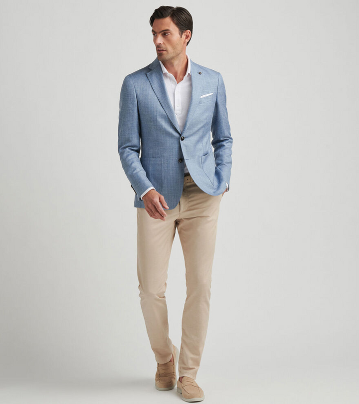 Peter Millar Men's Crown Crafted Men's Gavin Herringbone Soft Jacket - ANGELITE