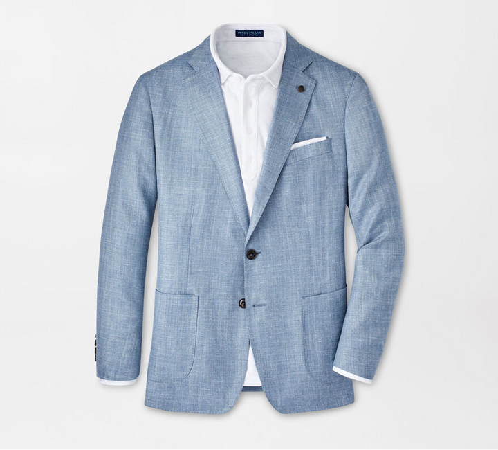 Peter Millar Men's Crown Crafted Men's Gavin Herringbone Soft Jacket - ANGELITE