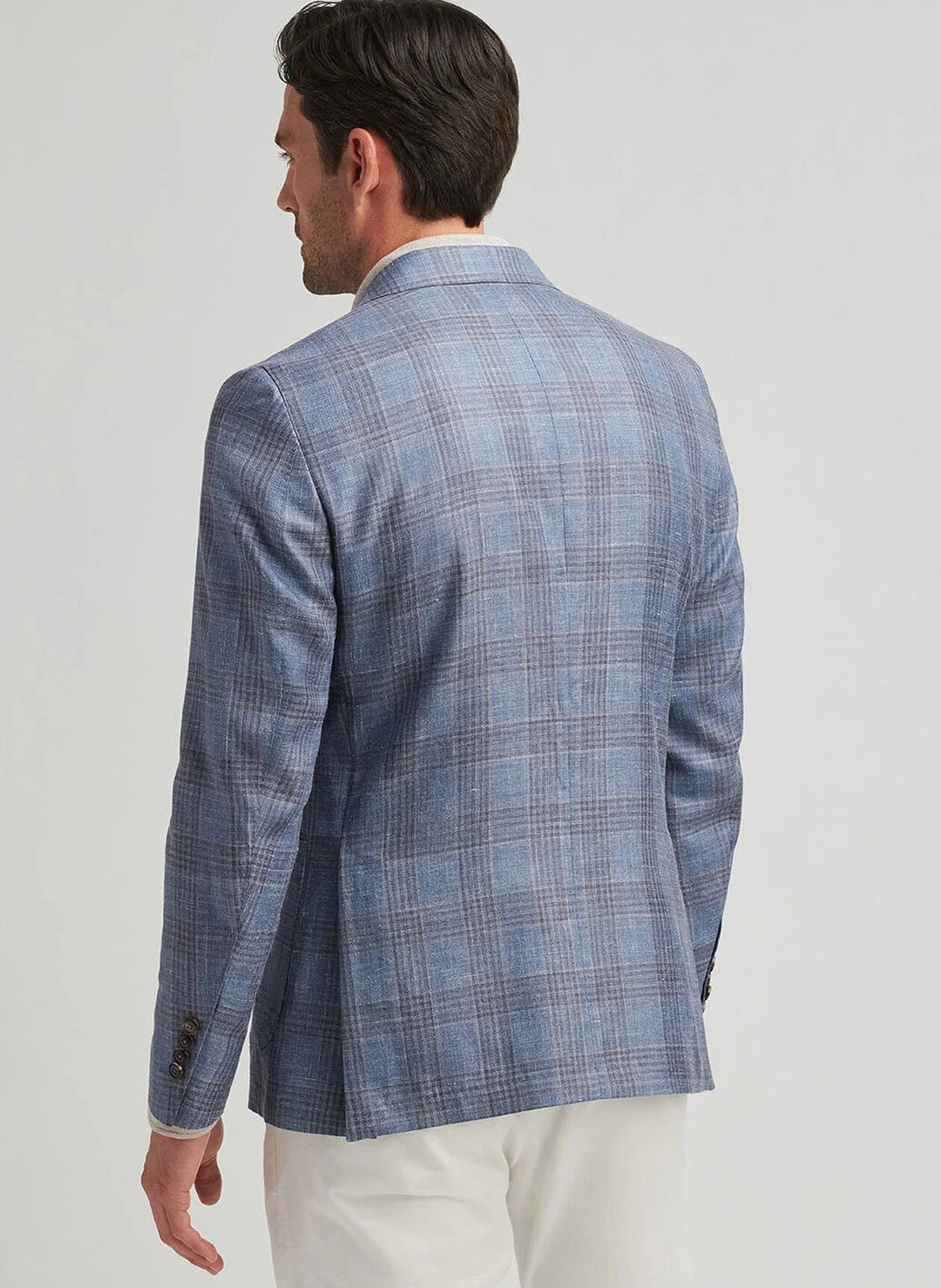 Peter Millar Mens Tailored Fit Ames Plaid Soft Coat - BLACK PEARL