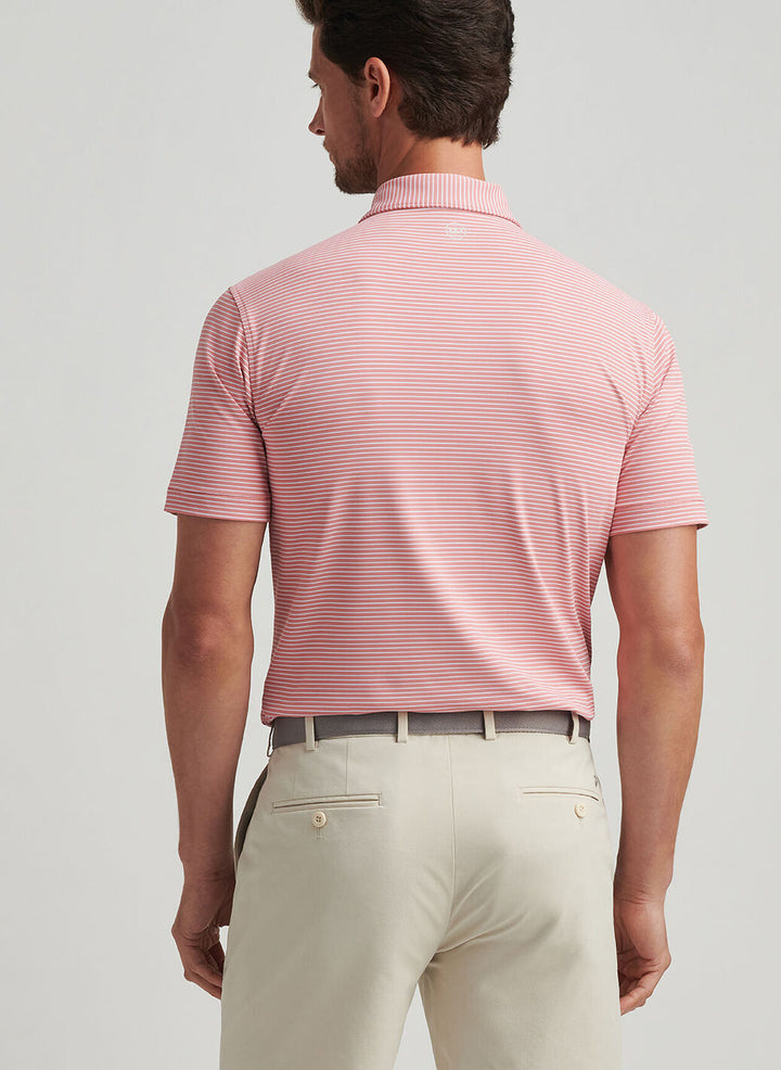 Peter Millar Mens Tailored Fit Ballad Performance Jersey Polo - Pink Crepe