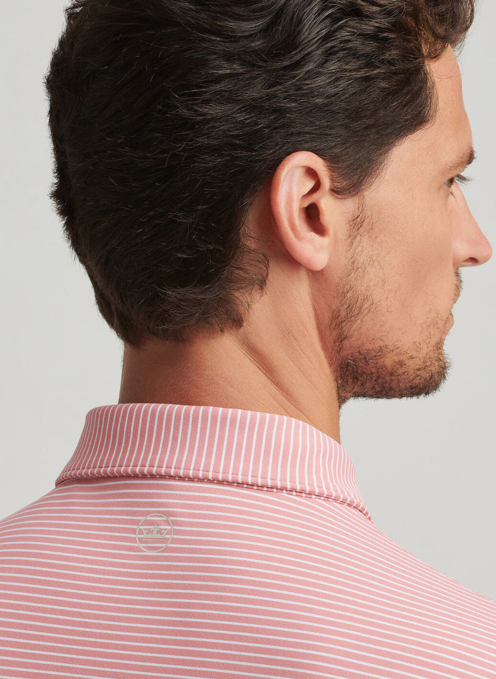 Peter Millar Mens Tailored Fit Ballad Performance Jersey Polo - Pink Crepe