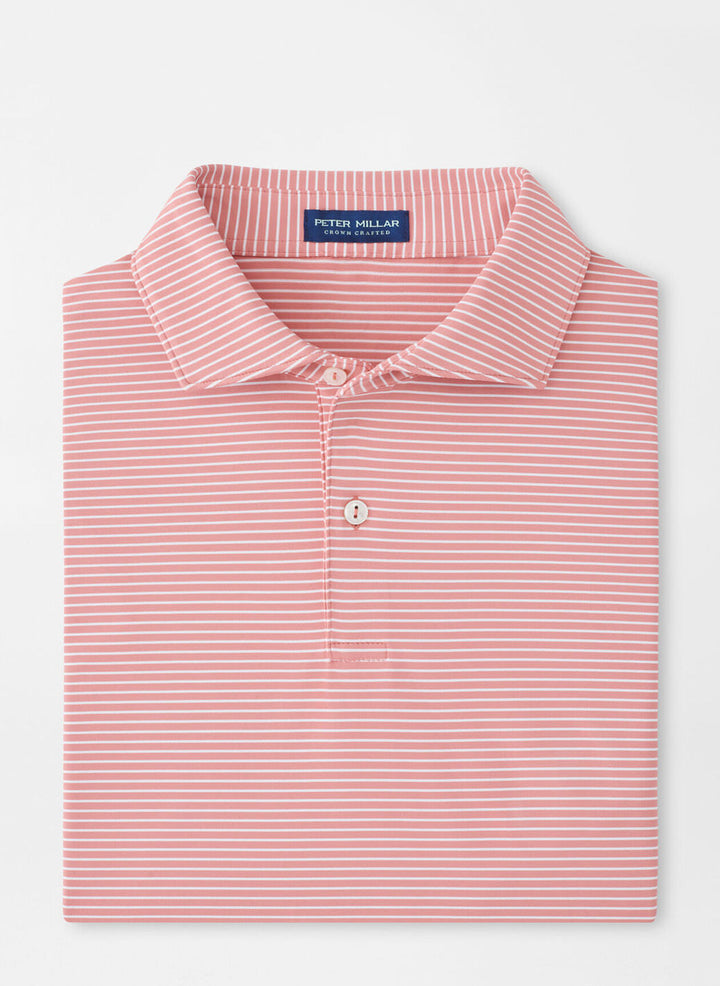 Peter Millar Mens Tailored Fit Ballad Performance Jersey Polo - Pink Crepe