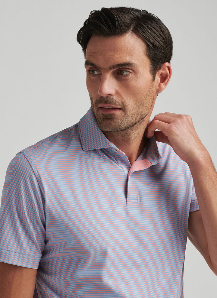 Peter Millar Mens Tailored Fit Ambrose Performance Jersey Polo - Angelite