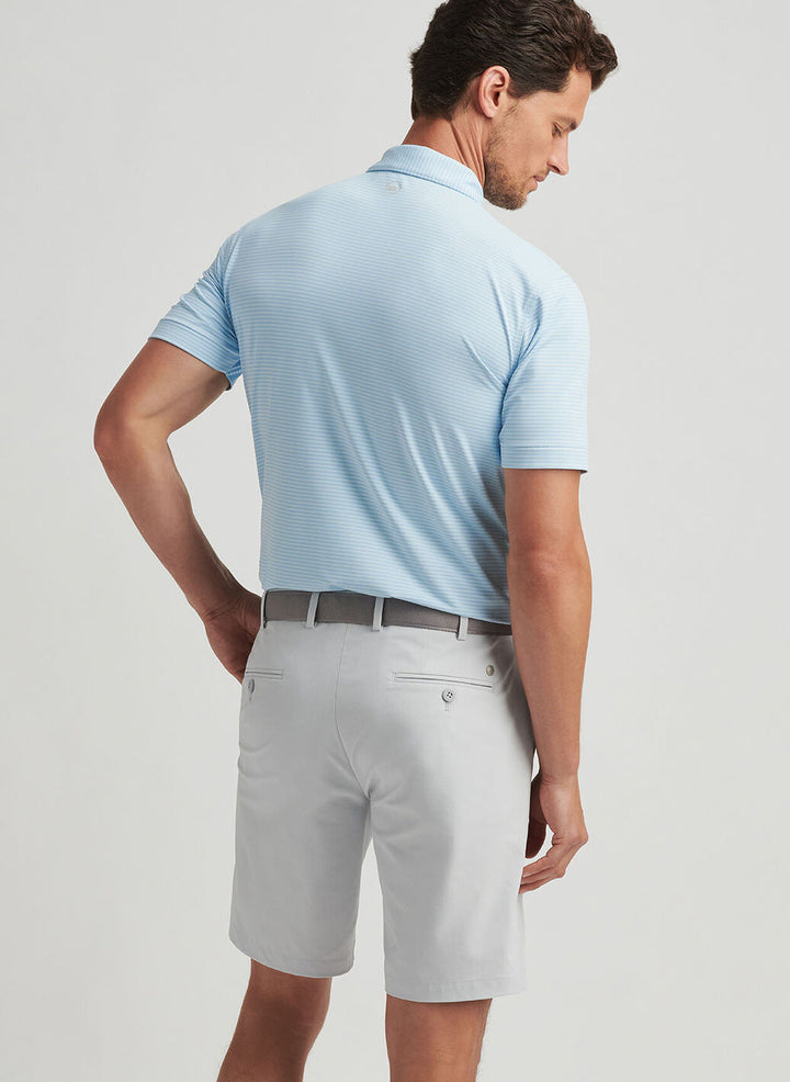 Peter Millar Mens Tailored Fit Ambrose Performance Jersey Polo - Blue Frost