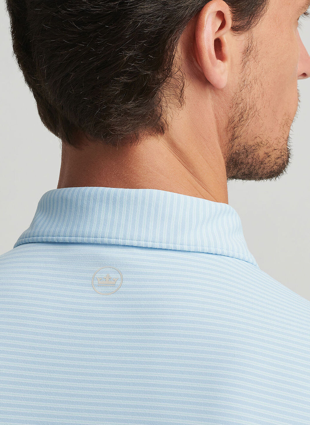 Peter Millar Mens Tailored Fit Ambrose Performance Jersey Polo - Blue Frost
